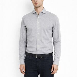 Suitsupply Extra Slim Shirt 15.5 Gray Cotton Button Down